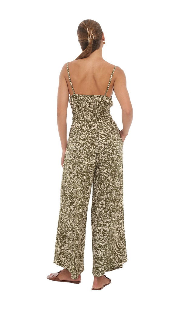 Chive Green Abstract Jumpsuit - MISRED