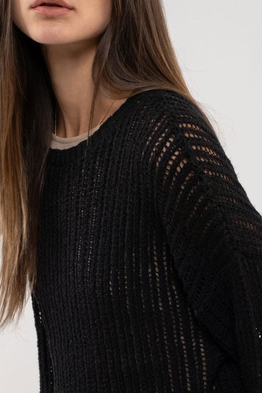 Loose Knit Pull Over Sweater - MISRED