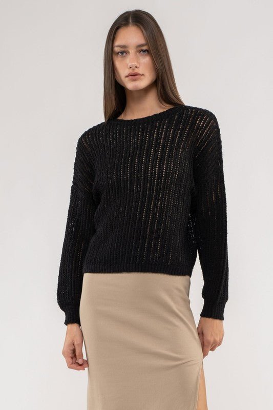 Loose Knit Pull Over Sweater - MISRED
