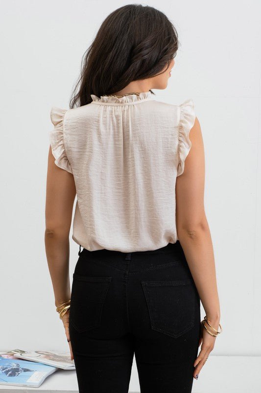 Ruffle Sleeve Tie Detail Blouse - MISRED