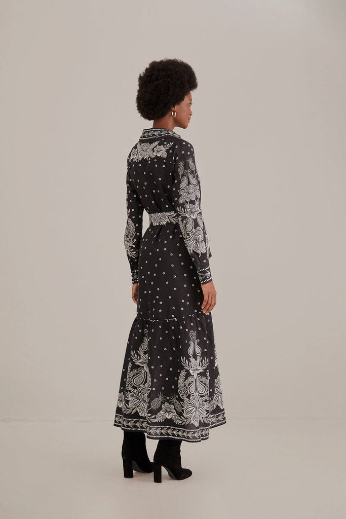 Black Paisley Bloom Maxi Dress {Farm Rio} - MISRED