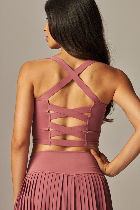 Airlift Elastic Cross Back Sports Bra - MISRED
