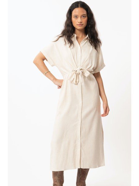 Beige Alienor Woven Dress - MISRED