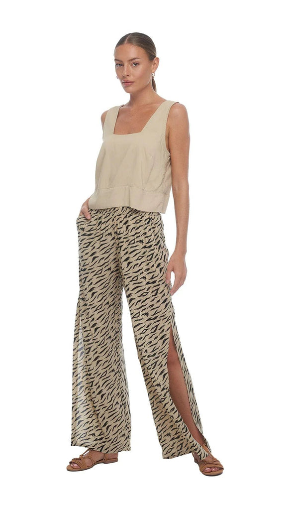 Black and Beige Jungle Print Pant - MISRED
