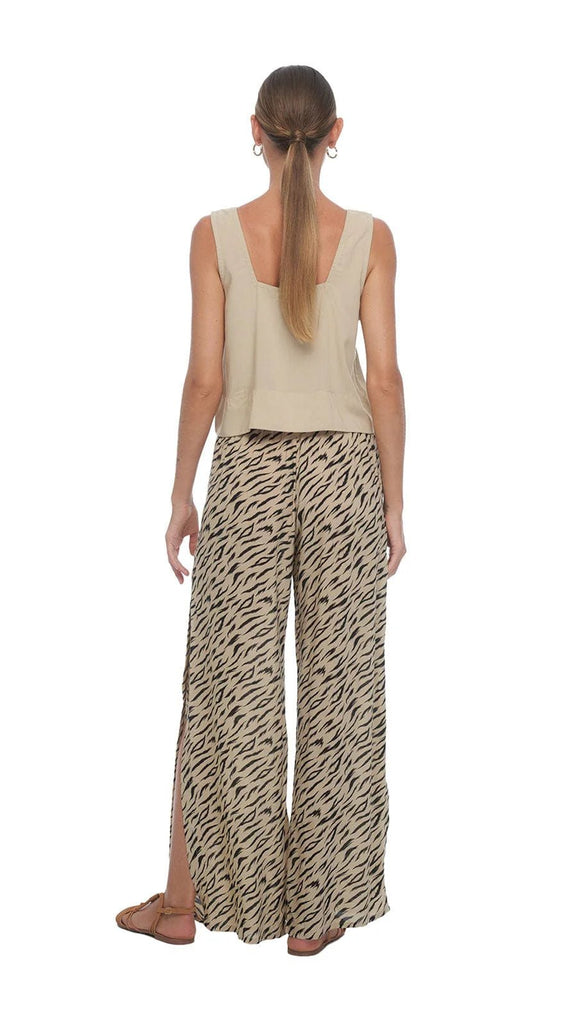 Black and Beige Jungle Print Pant - MISRED