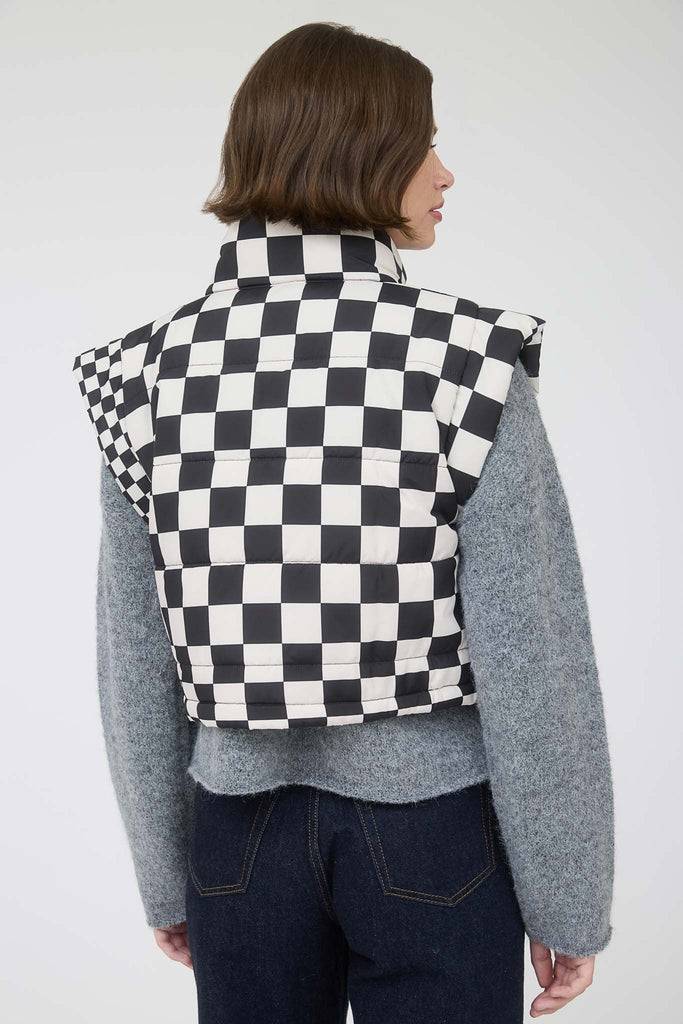 Black and White Checkered Vest - MISRED