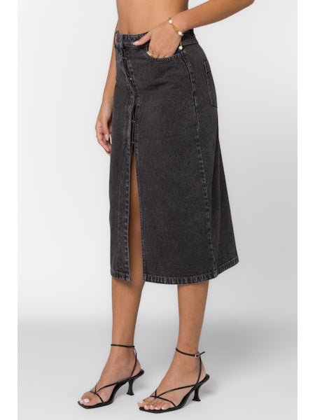 Black Midi Pencil Skirt - MISRED