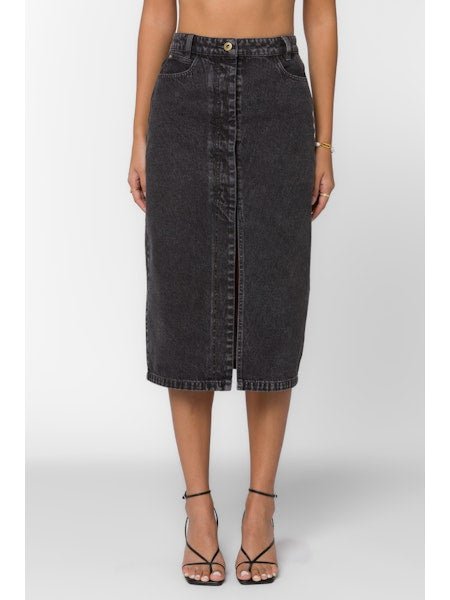 Black Midi Pencil Skirt - MISRED