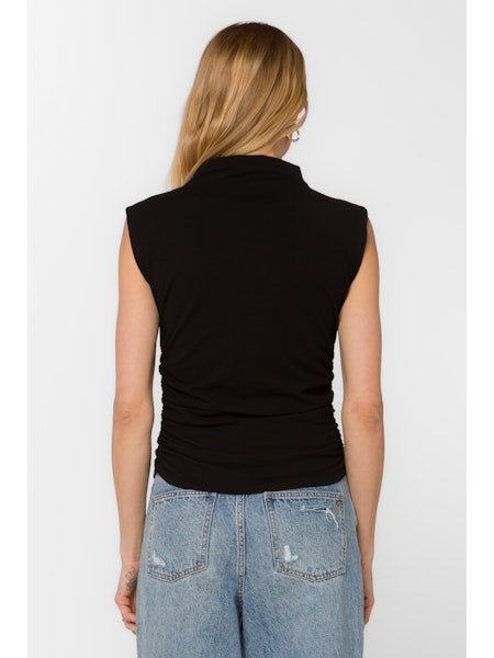 Black Mock Neck Top - MISRED
