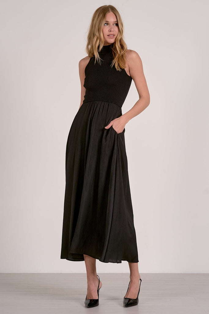 Black Sleeveless Maxi Dress - MISRED