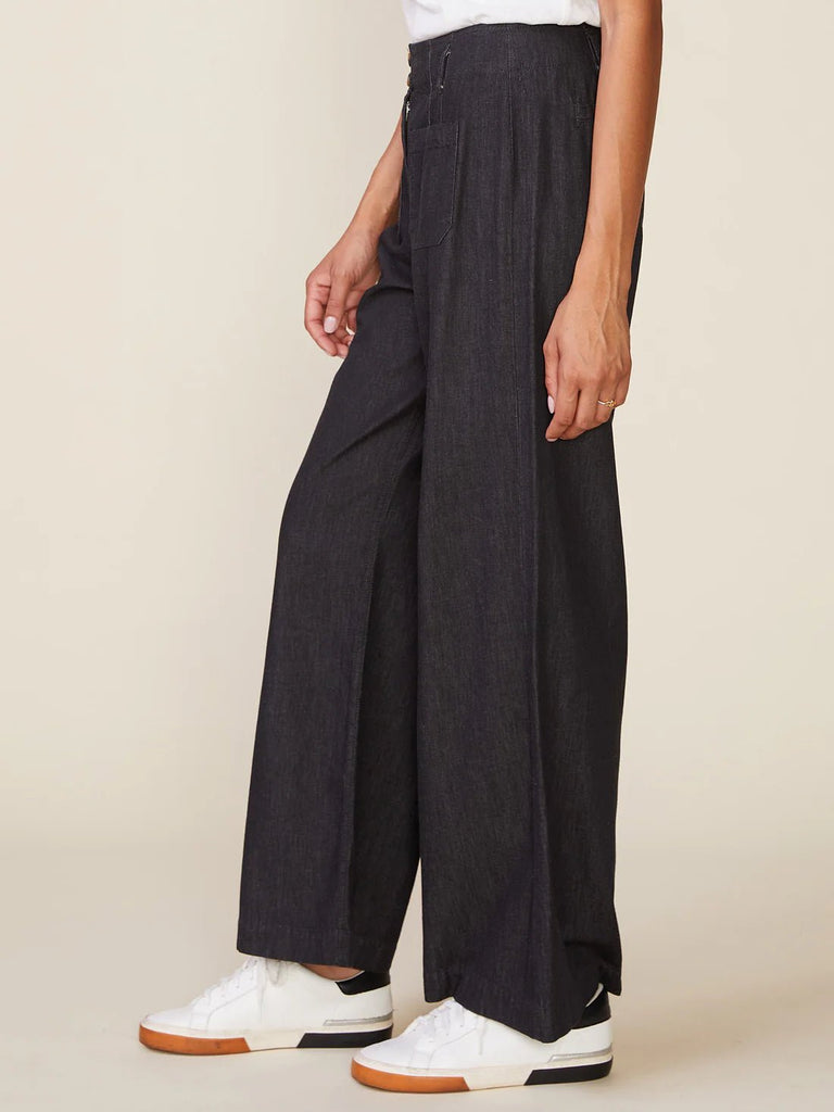 Black Washed Twill Trousers - MISRED