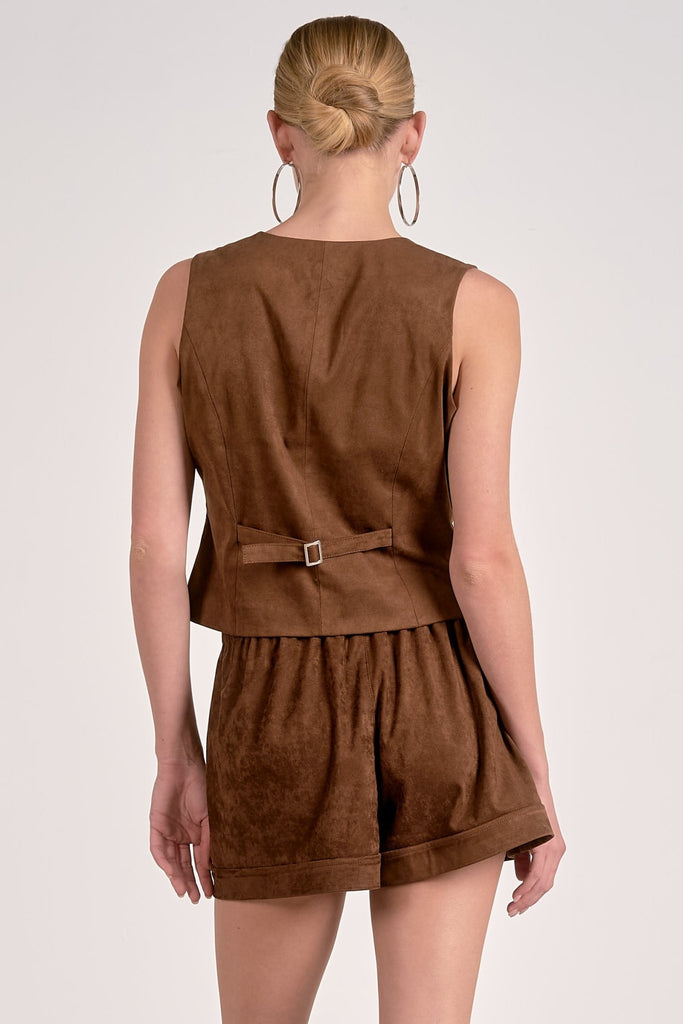 Brown Button - Front Vest - MISRED