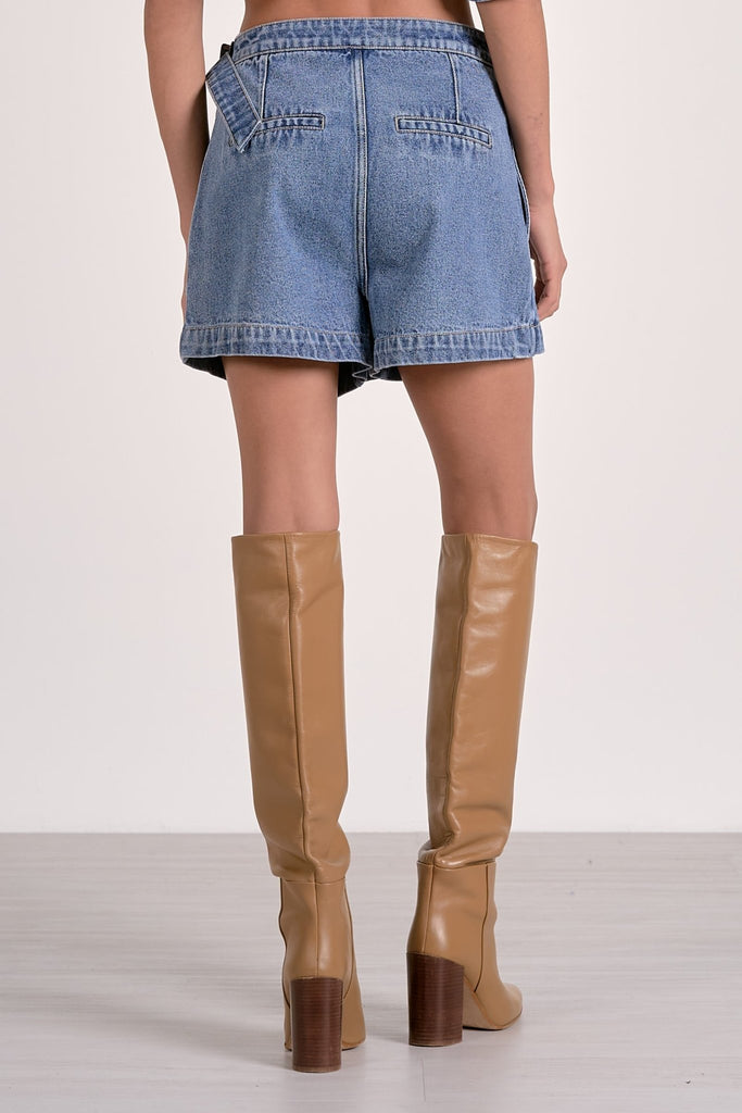 Chambray Tie Side Skort - MISRED
