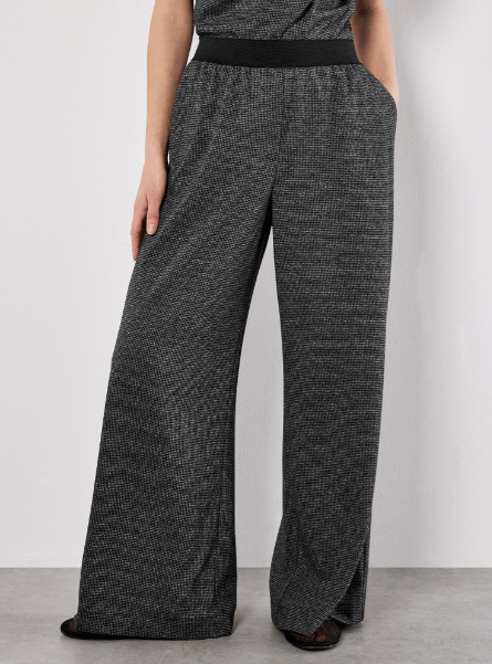 Charcoal Textured Wide - Leg Pants - MISRED