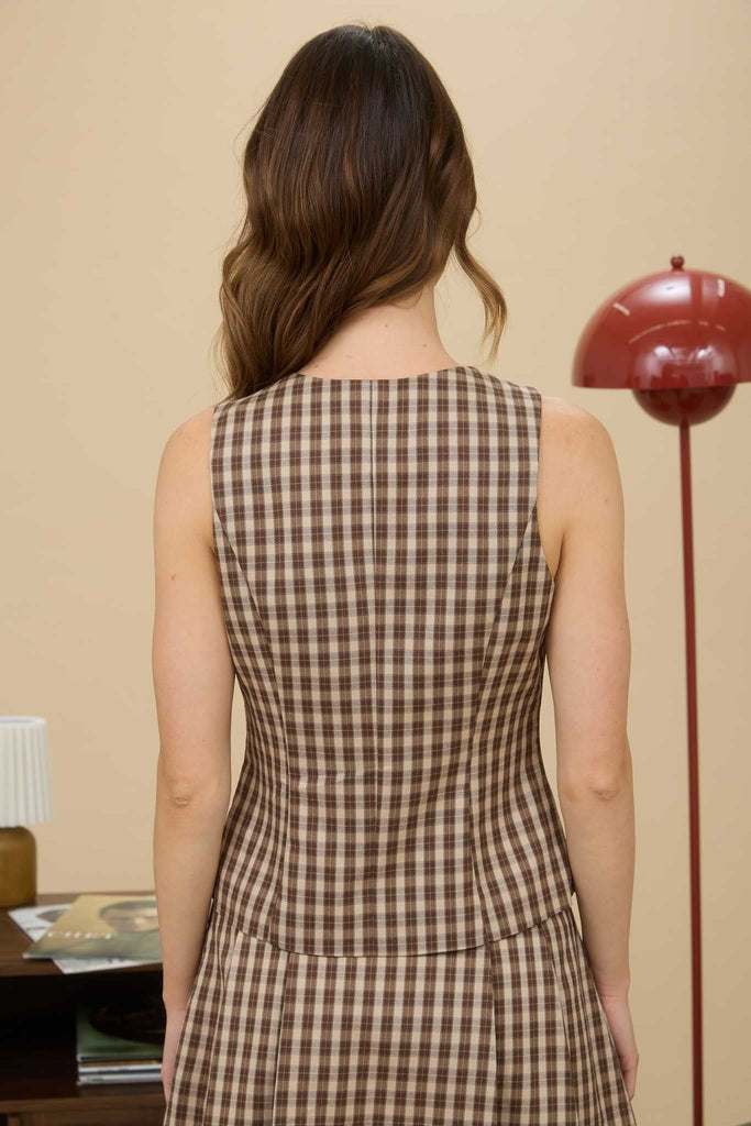 Checked Button - Front Vest Top - MISRED