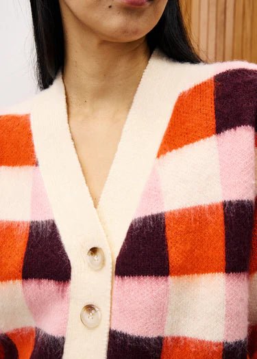 Checkered Button - Up Cardigan - MISRED