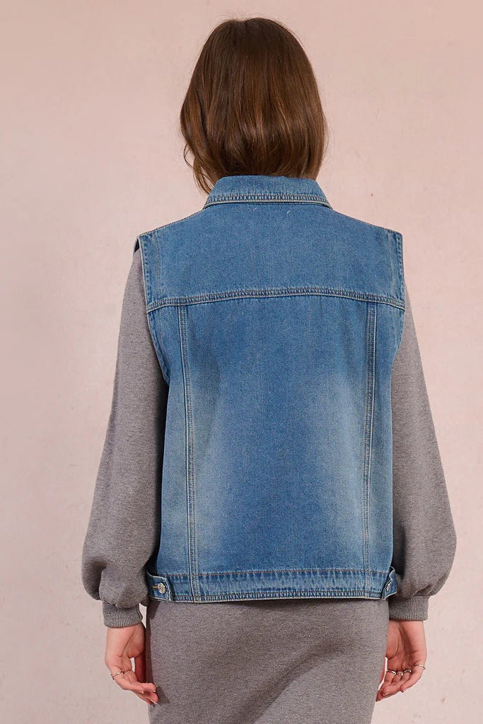 Classic Denim Utility Vest - MISRED