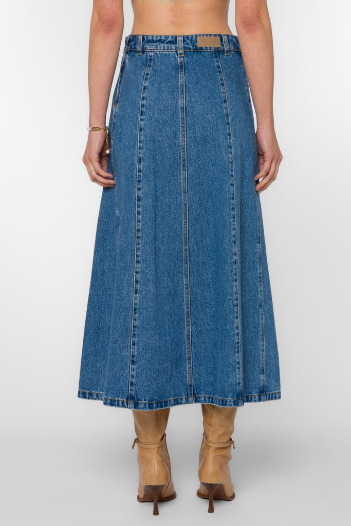 Classic Wash A - Line Denim Skirt - MISRED