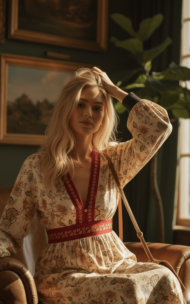 Cream Floral Maxi Dress - MISRED