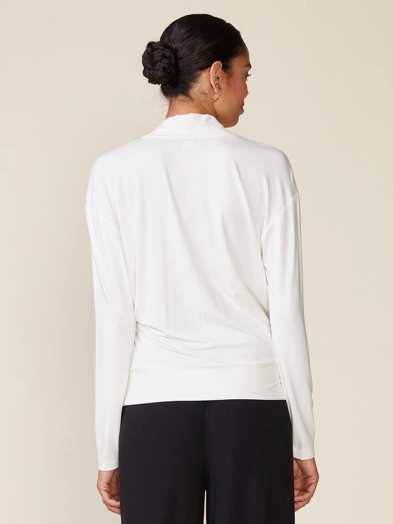 Cream Modal Faux Wrap Blouse - MISRED