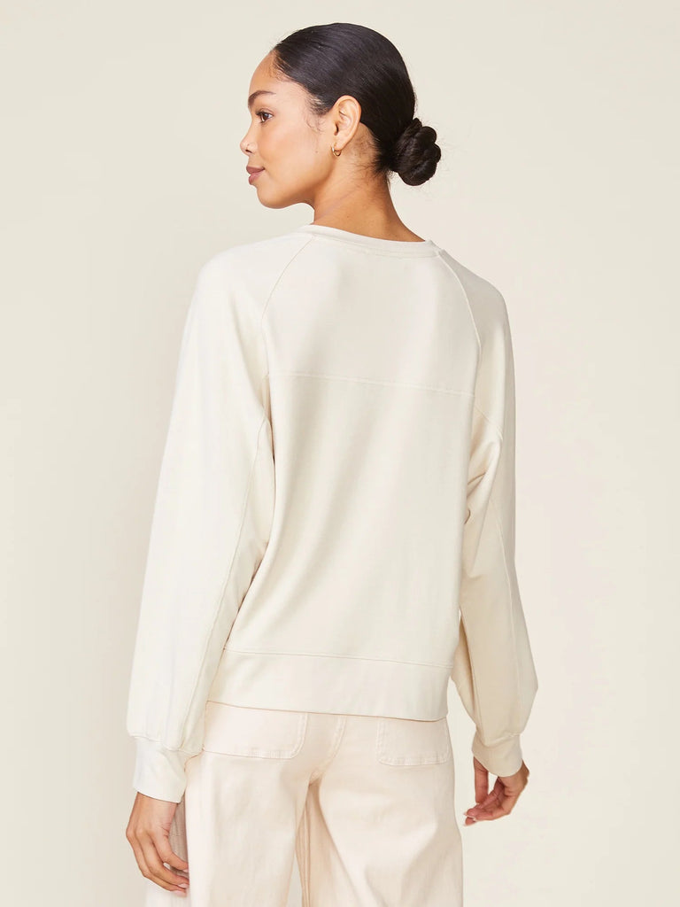 Creamy White Side Snap Duet Pullover - MISRED