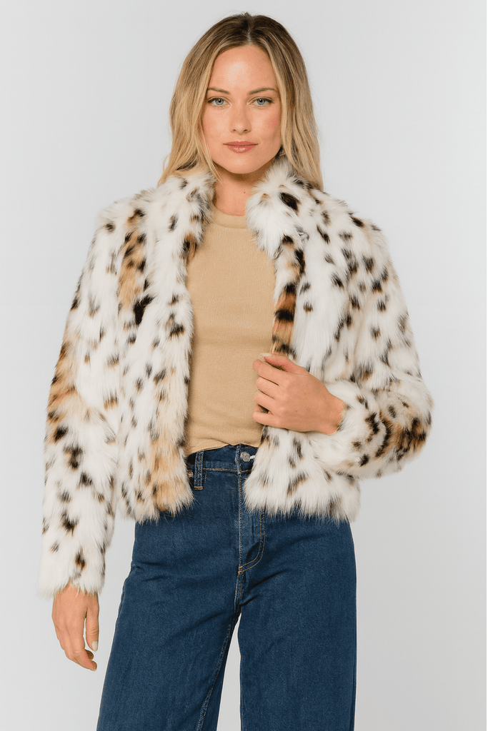 faux fur leopard - print jacket - MISRED