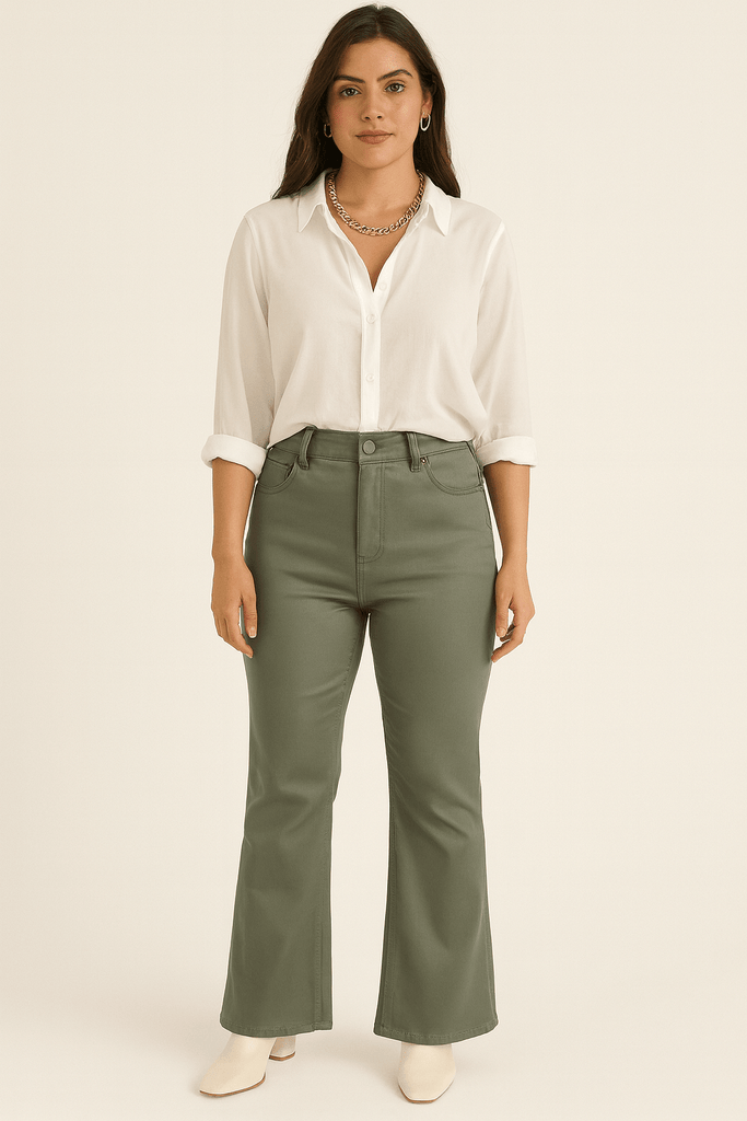 Faux Leather Flare Pants - MISRED