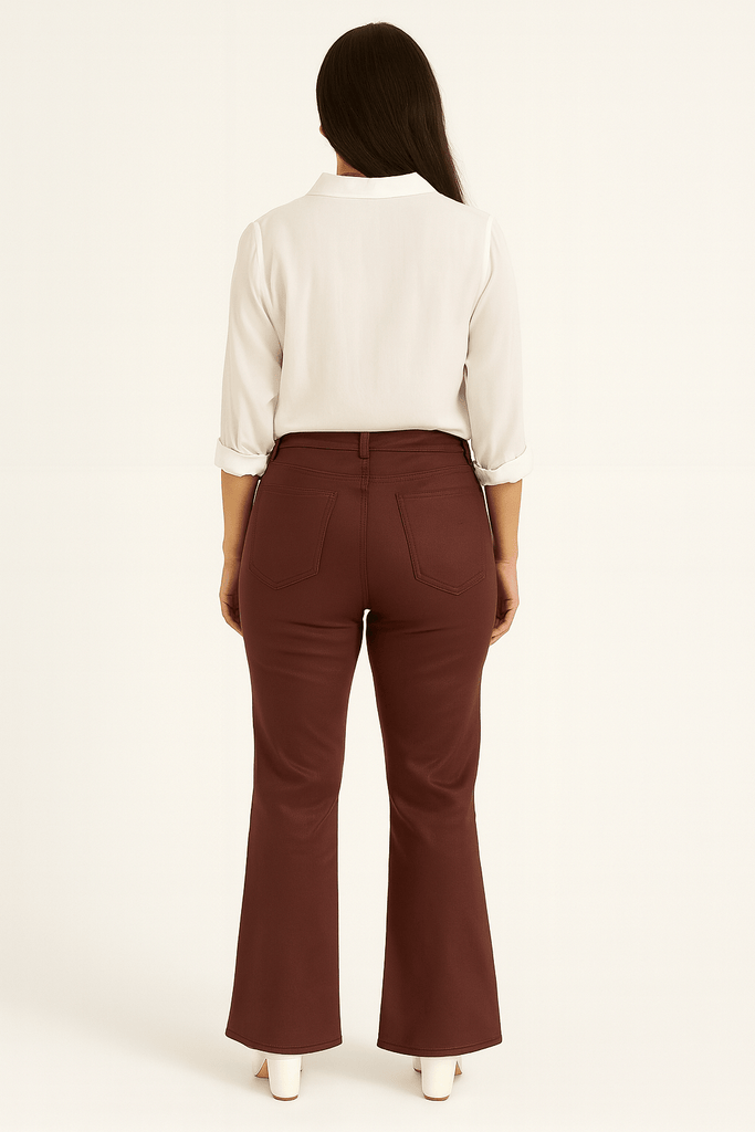 Faux Leather Flare Pants - MISRED