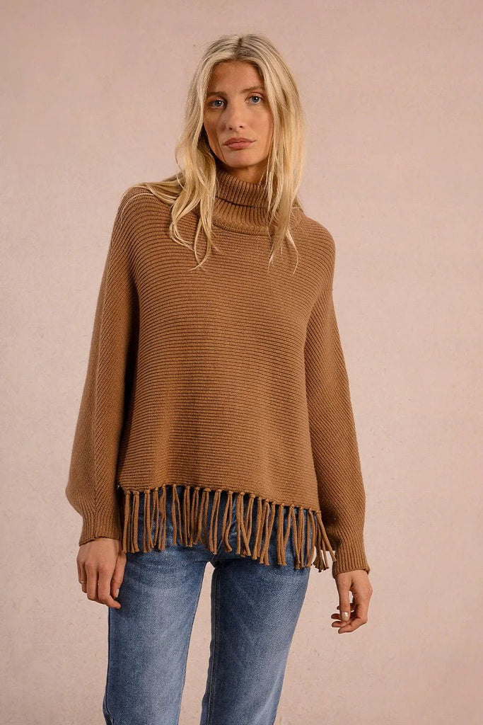 Fringe Turtleneck Sweater - MISRED