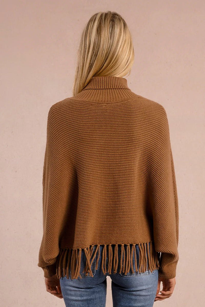 Fringe Turtleneck Sweater - MISRED