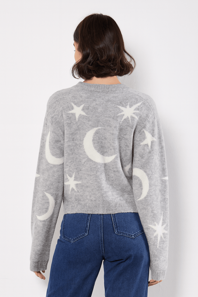 Grey Celestial Knit Sweater - MISRED