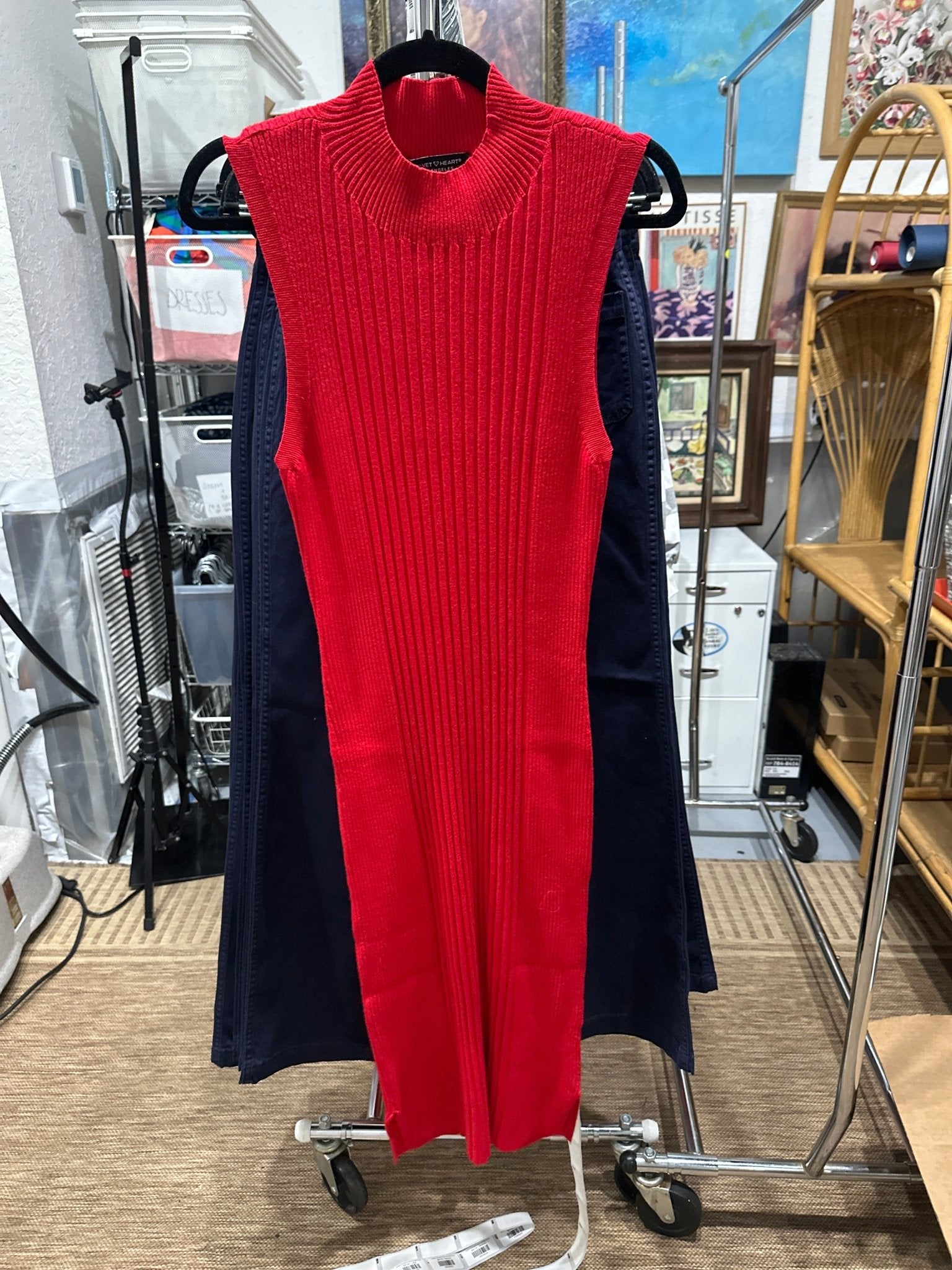 halter neck knit dress Ovina Halter Neck Knit Midi Dress / Lemon | MESHKI main image 1