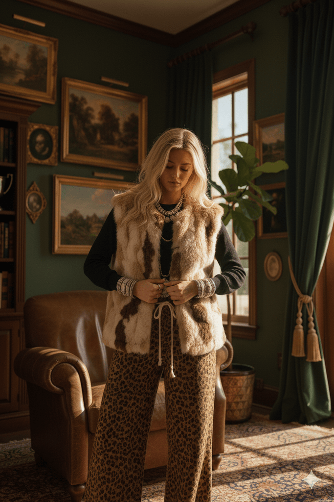 Ivory & Mocha Faux Fur Vest - MISRED