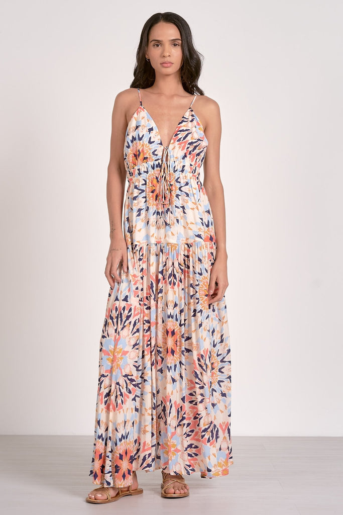 Kaleidoscope Design Maxi Dress - MISRED