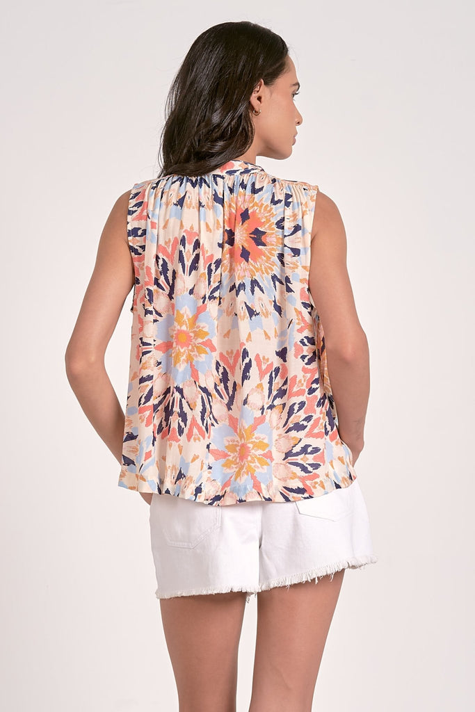Kaleidoscope Design Sleeveless Top - MISRED