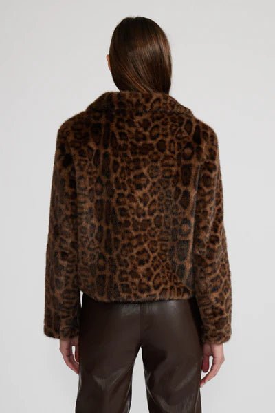 Leopard Faux Fur Cropped Jacket - MISRED