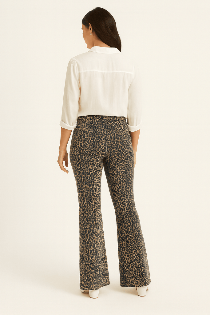 Leopard Print Flare Pants - MISRED