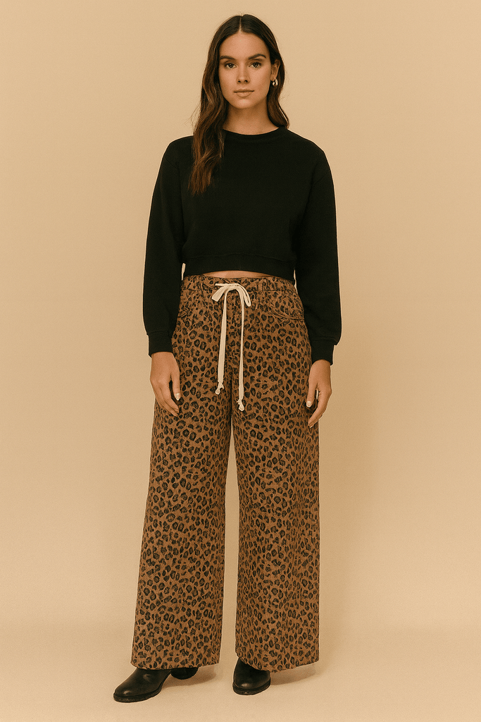 Leopard Print Wide Leg Pant - MISRED