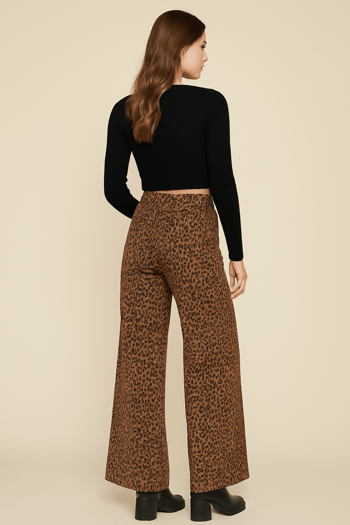 Leopard Print Wide Leg Pant - MISRED