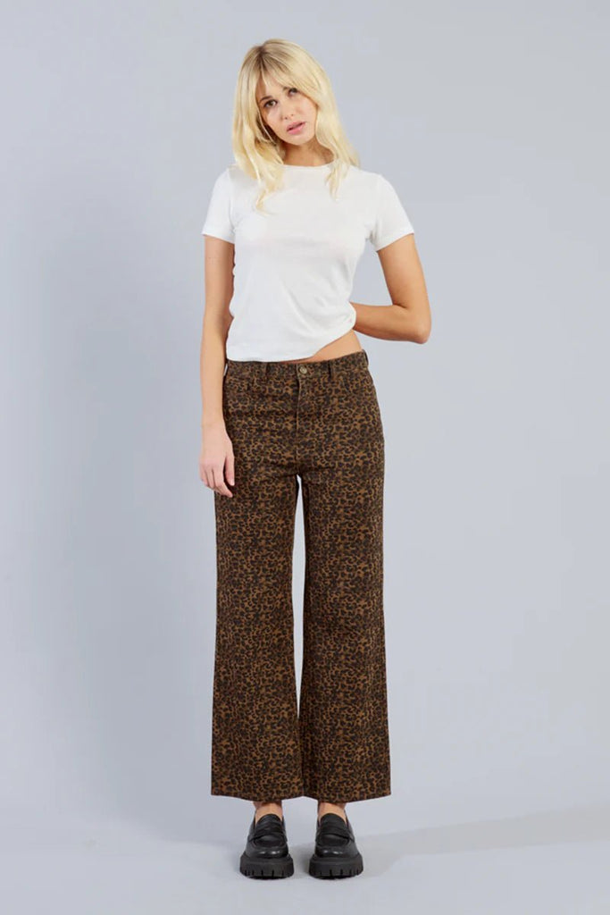 Leopard Wide Leg Denim Pant - MISRED