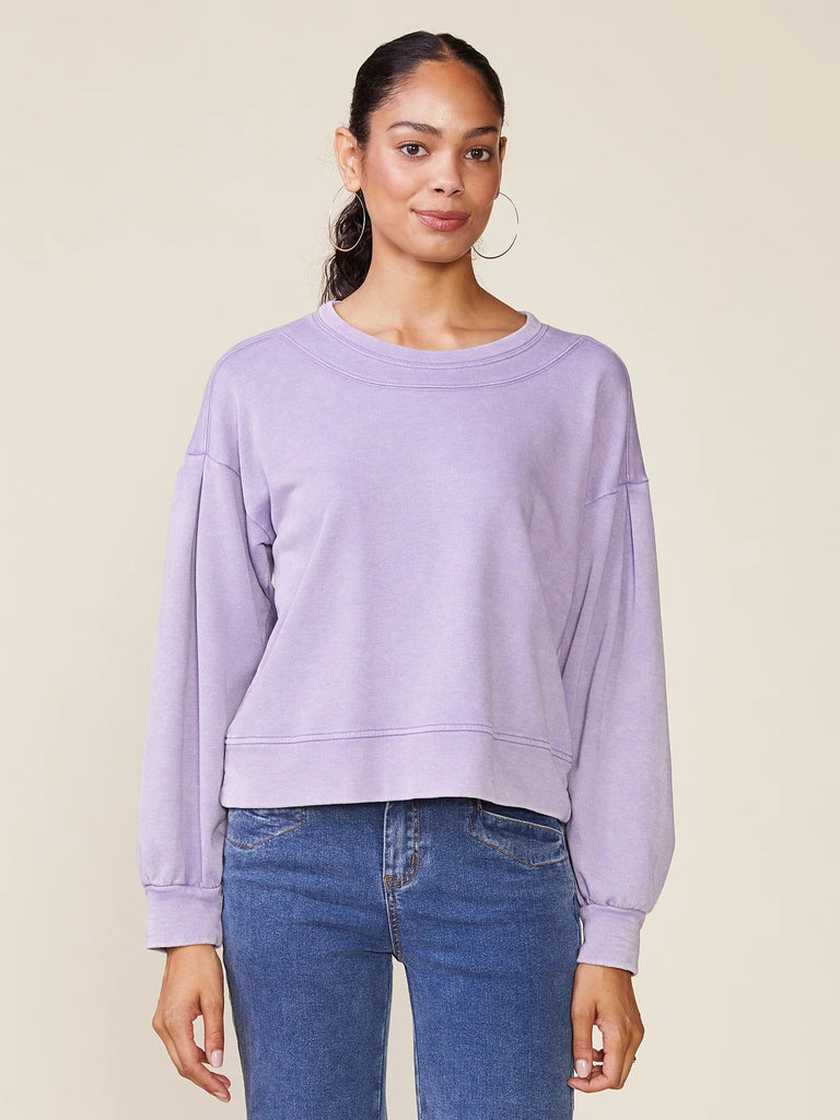 Lilac Drop Shoulder French Terry Pullover - MISRED
