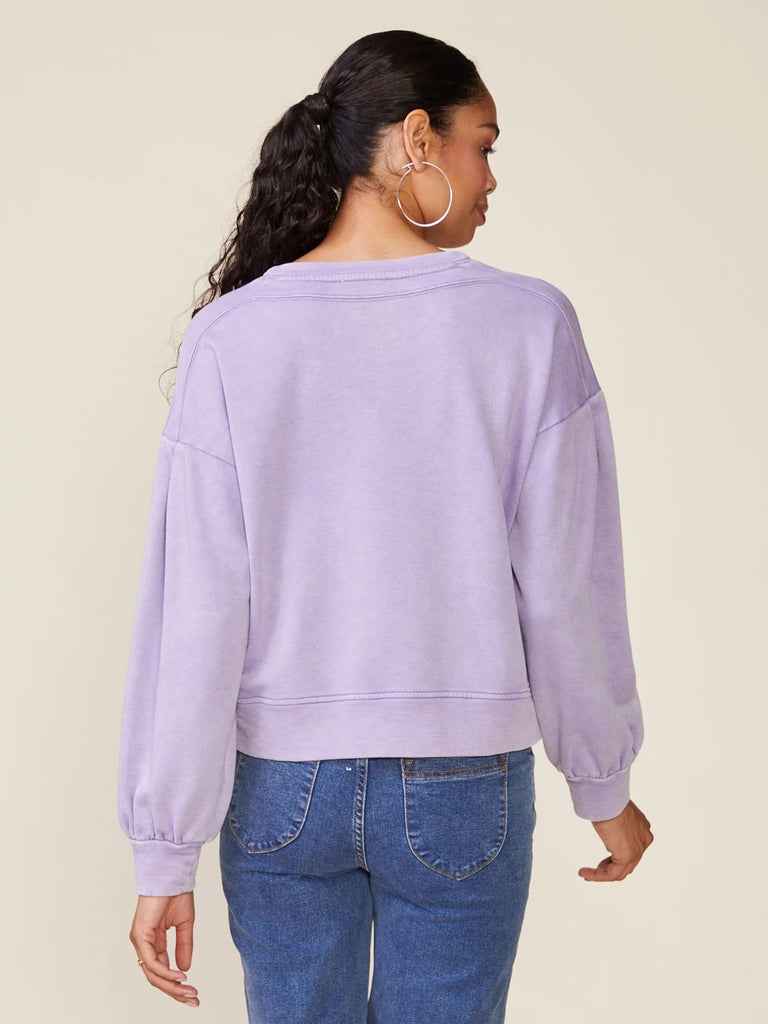 Lilac Drop Shoulder French Terry Pullover - MISRED