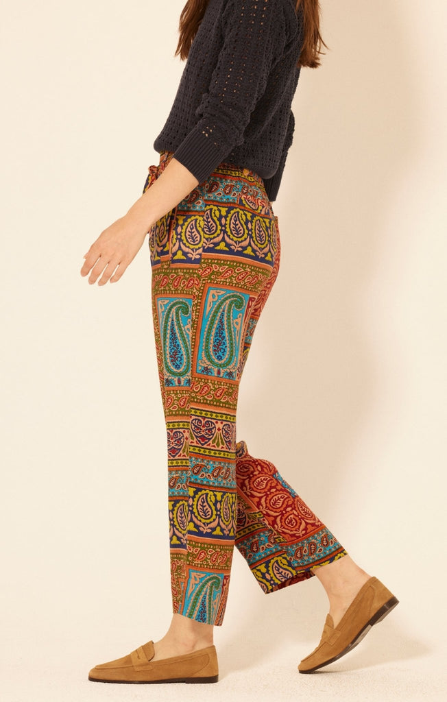 Multicolor Patchwork Print Pants - MISRED