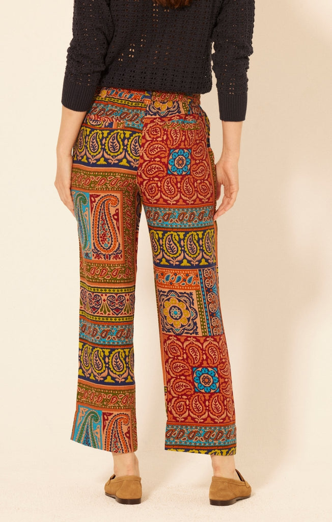 Multicolor Patchwork Print Pants - MISRED
