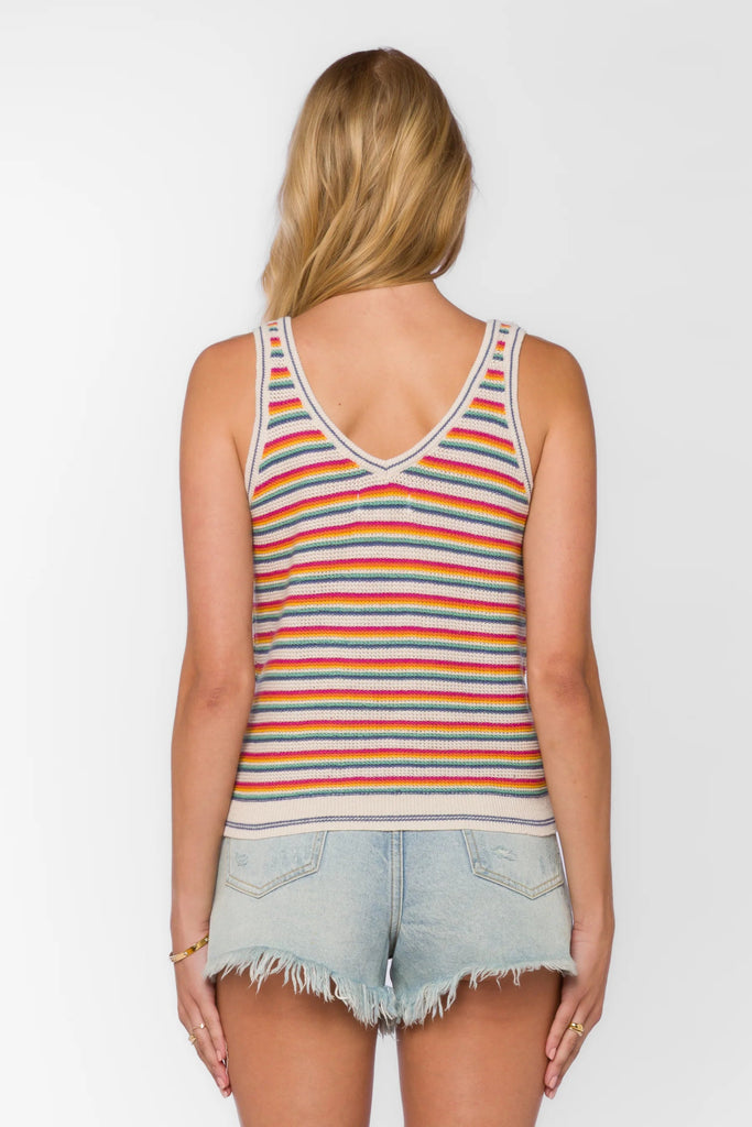 Nadia Rainbow Striped Knit Tank - MISRED
