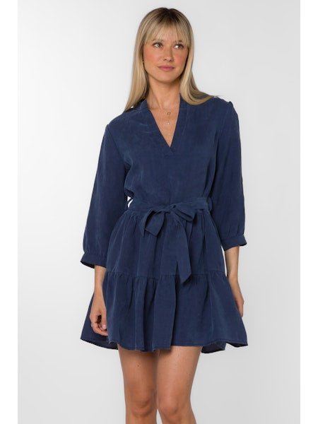 Noelle Navy Tiered Mini Dress - MISRED