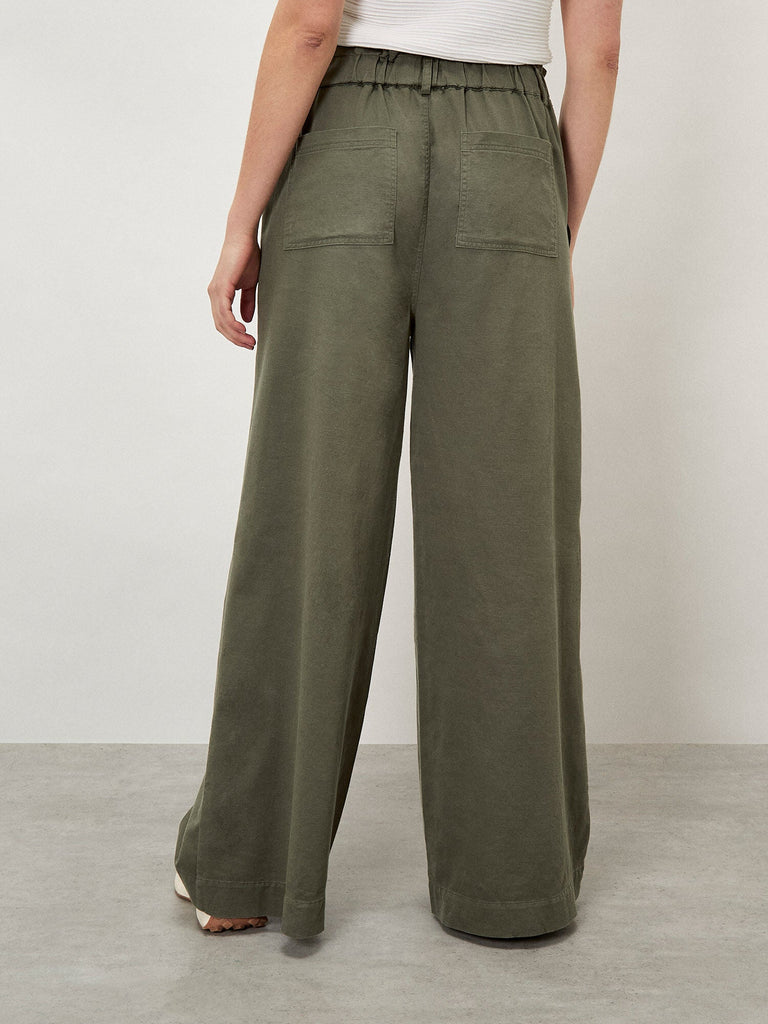 Olive Wide - Leg Pants - MISRED