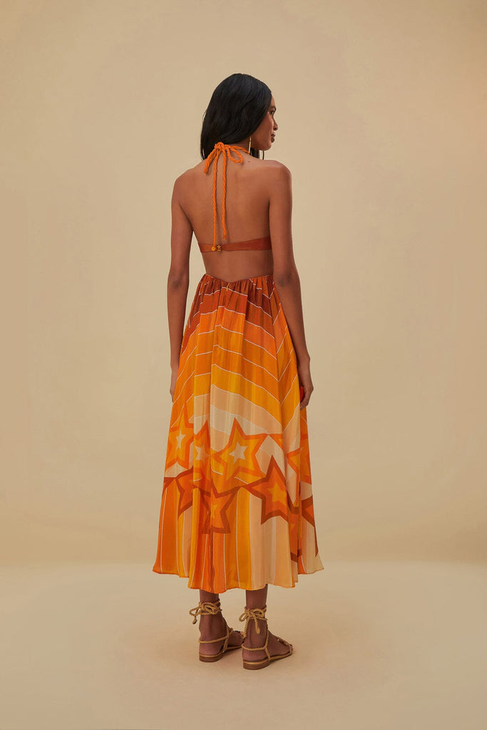 Orange Gradient Stripes Maxi Dress {Farm Rio} - MISRED