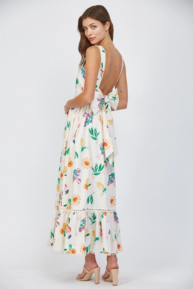 Orange Slice Tiered Maxi Dress - MISRED