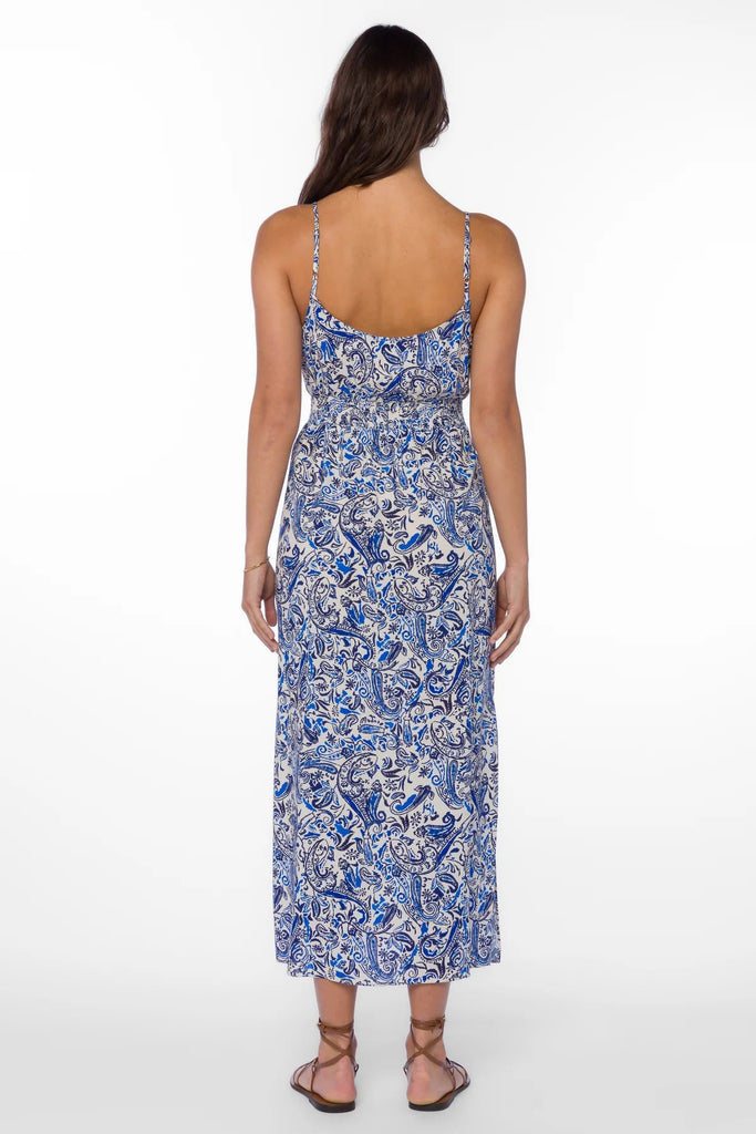 Page Blue Paisley Dress - MISRED